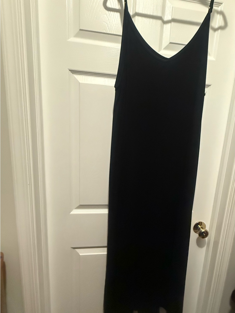 Black V-Neck Slip Dress for Women